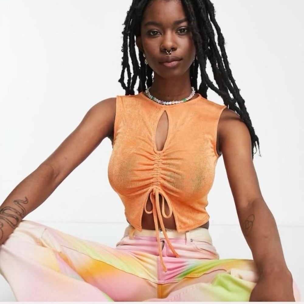 ASOS orange crop top.